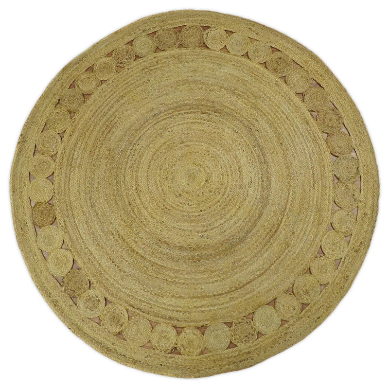 Hand Braided Solid Round natural Brown Jute Sisal Rug | JR13 - The Rug Decor