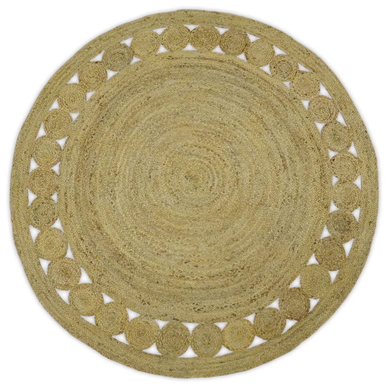 Hand Braided Solid Round natural Brown Jute Sisal Rug | JR13 - The Rug Decor