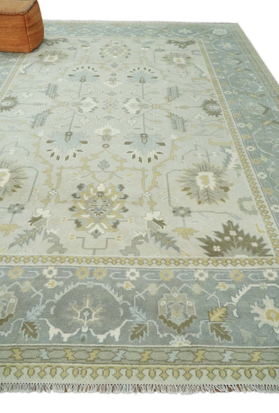 Hand Knotted 10x14 Ivory and Gray Oriental Oushak Wool Area Rug | TRDCP9511014 - The Rug Decor