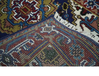 Hand Knotted 2.6x12 Blue, Mustard and Brown Traditional Wool Area Rug - The Rug Decor