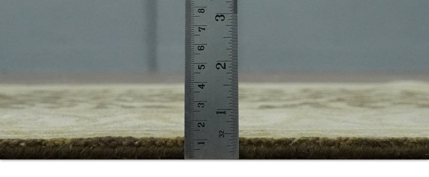 Hand Knotted 3x12 Oriental Oushak Beige and Brown Wool Area Rug - The Rug Decor