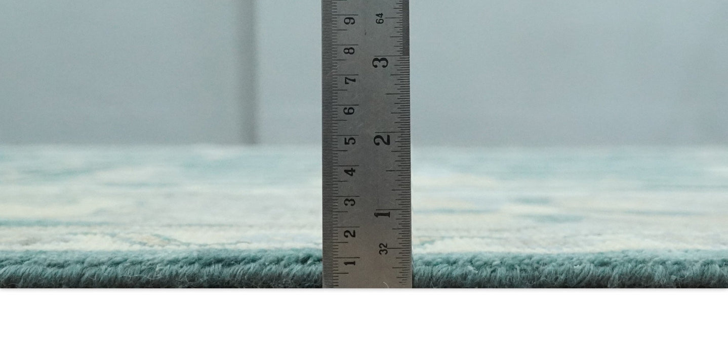 Hand Knotted 3x5, 4x6, 5x8, 6x9, 8x10 and 9x12 Oriental Oushak Teal and Gray Wool Area Rug |TRDCP1019810 - The Rug Decor