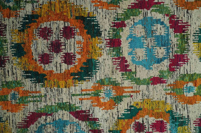 Hand Knotted 4.5x6.5 Multicolor Persian made of Recycled Silk Area Rug | OP66 - The Rug Decor