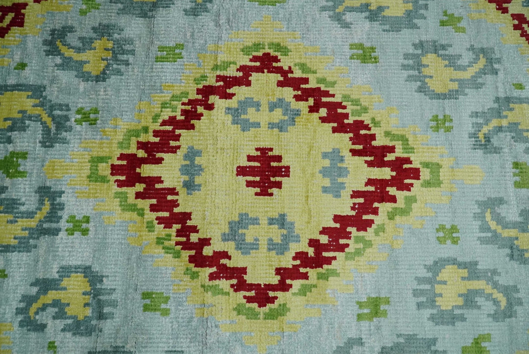 Hand Knotted 4.5x6.5 Silver, Mustard and Red Persian made of Recycled Silk Area Rug | OP129 - The Rug Decor