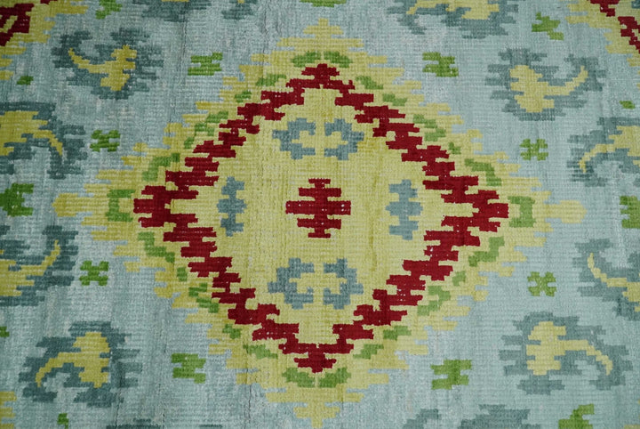 Hand Knotted 4.5x6.5 Silver, Mustard and Red Persian made of Recycled Silk Area Rug | OP129 - The Rug Decor