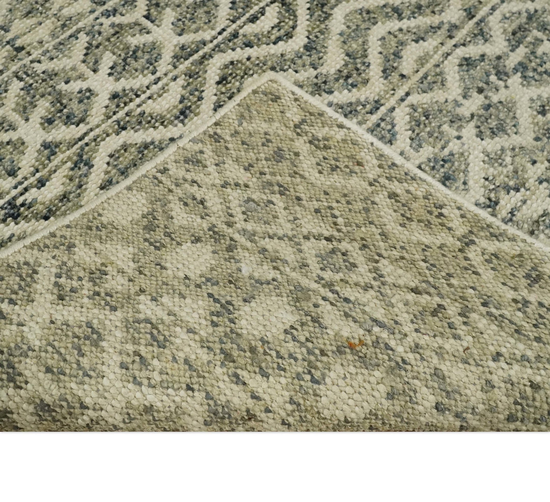 Hand Knotted 4x6 Beige, Camel and Olive Modern Contemporary Southwestern Tribal Trellis Recycled Silk Area Rug | OP59 - The Rug Decor