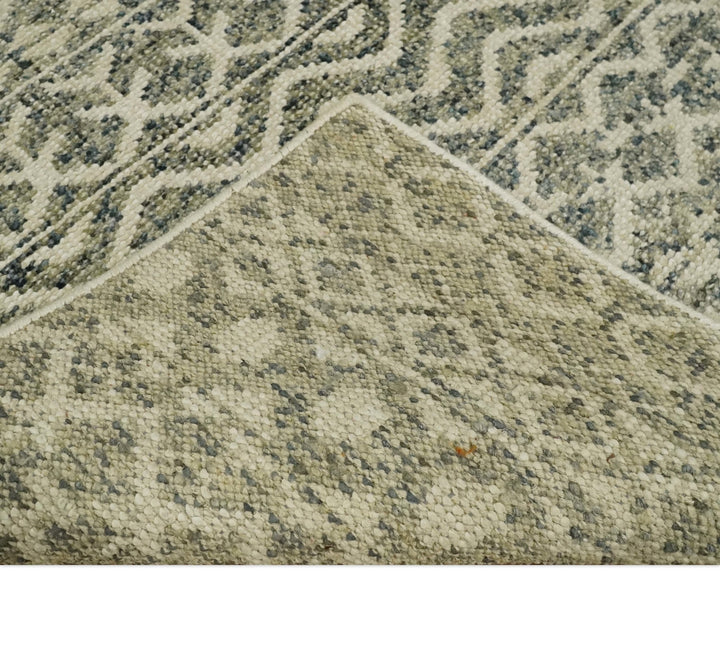 Hand Knotted 4x6 Beige, Camel and Olive Modern Contemporary Southwestern Tribal Trellis Recycled Silk Area Rug | OP59 - The Rug Decor