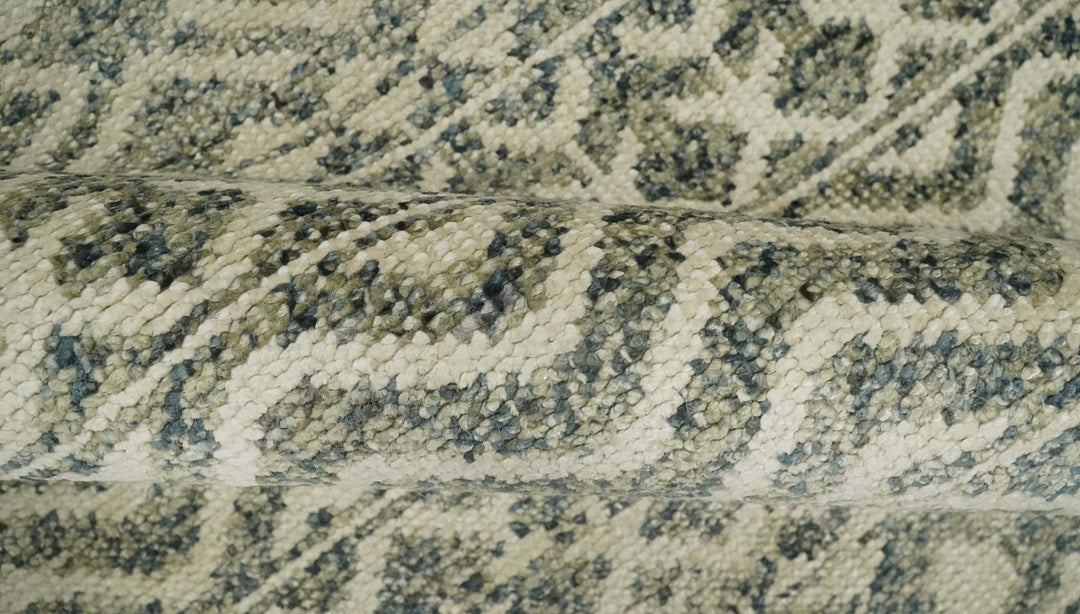 Hand Knotted 4x6 Beige, Camel and Olive Modern Contemporary Southwestern Tribal Trellis Recycled Silk Area Rug | OP59 - The Rug Decor