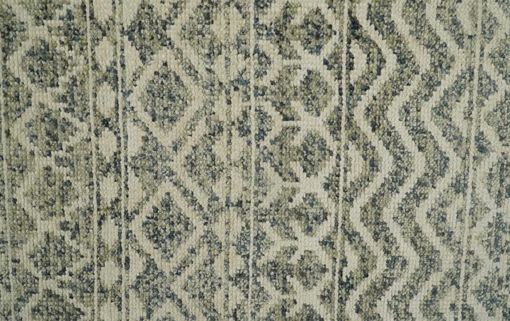 Hand Knotted 4x6 Beige, Camel and Olive Modern Contemporary Southwestern Tribal Trellis Recycled Silk Area Rug | OP59 - The Rug Decor