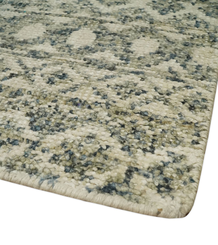 Hand Knotted 4x6 Beige, Camel and Olive Modern Contemporary Southwestern Tribal Trellis Recycled Silk Area Rug | OP59 - The Rug Decor