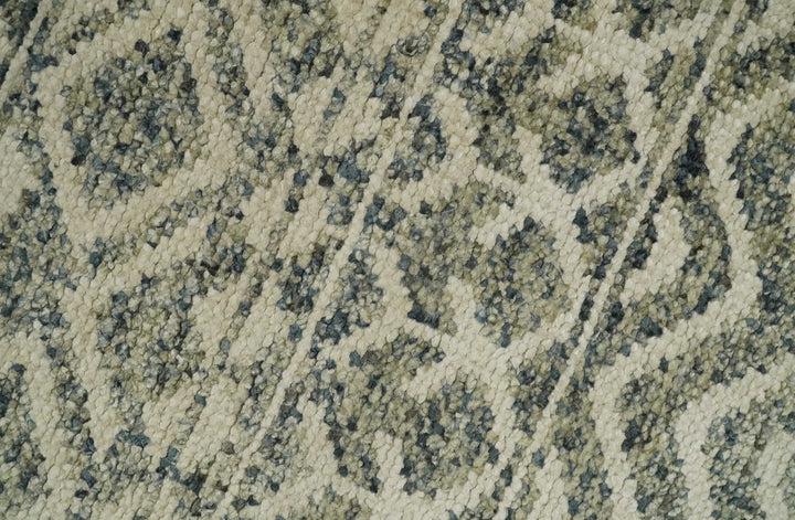 Hand Knotted 4x6 Beige, Camel and Olive Modern Contemporary Southwestern Tribal Trellis Recycled Silk Area Rug | OP59 - The Rug Decor