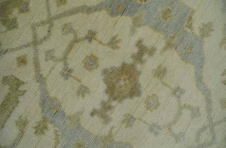 Hand Knotted 4x6 Oriental Oushak Beige an Gray Wool Area Rug, Small Turkish Design Rug | N35146 - The Rug Decor