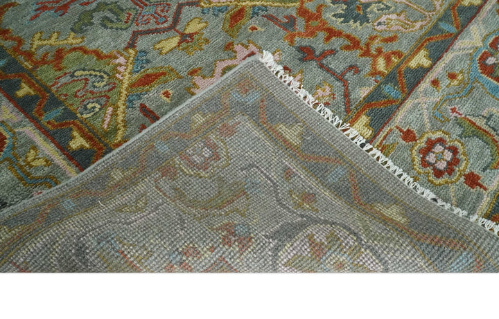 Hand knotted 5x8, 6x9, 8x10, 9x12, 10x14 and 12x15 All Wool Olive, Rust and Gray Traditional Antique Moss Persian Oushak Area Rug | TRDCP1006912 - The Rug Decor