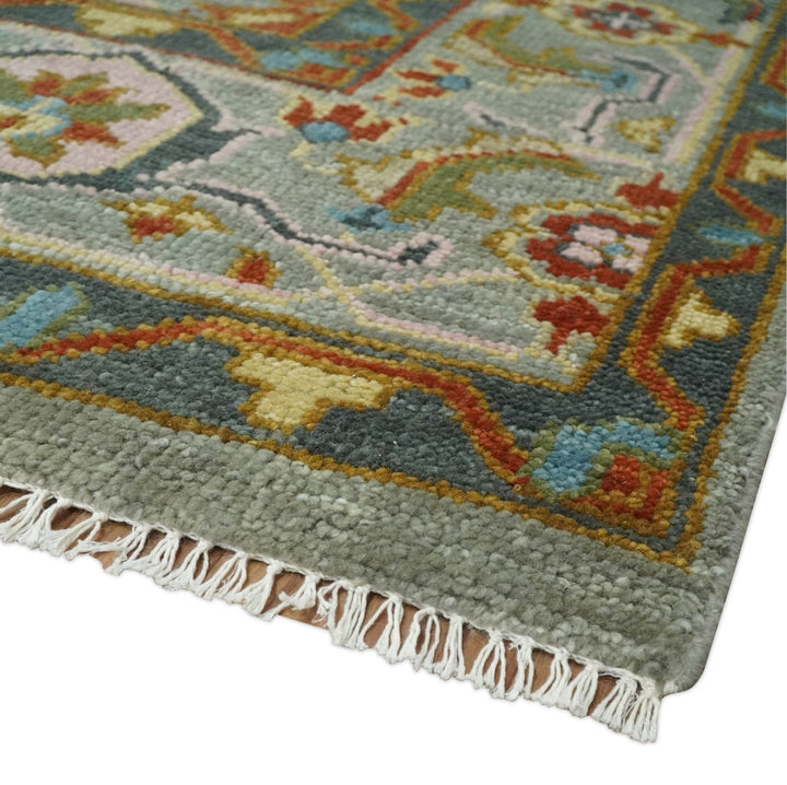 Hand knotted 5x8, 6x9, 8x10, 9x12, 10x14 and 12x15 All Wool Olive, Rust and Gray Traditional Antique Moss Persian Oushak Area Rug | TRDCP1006912 - The Rug Decor