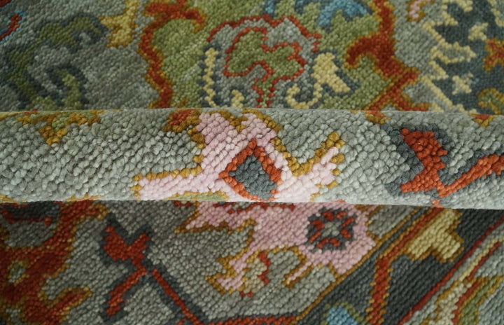 Hand knotted 5x8, 6x9, 8x10, 9x12, 10x14 and 12x15 All Wool Olive, Rust and Gray Traditional Antique Moss Persian Oushak Area Rug | TRDCP1006912 - The Rug Decor