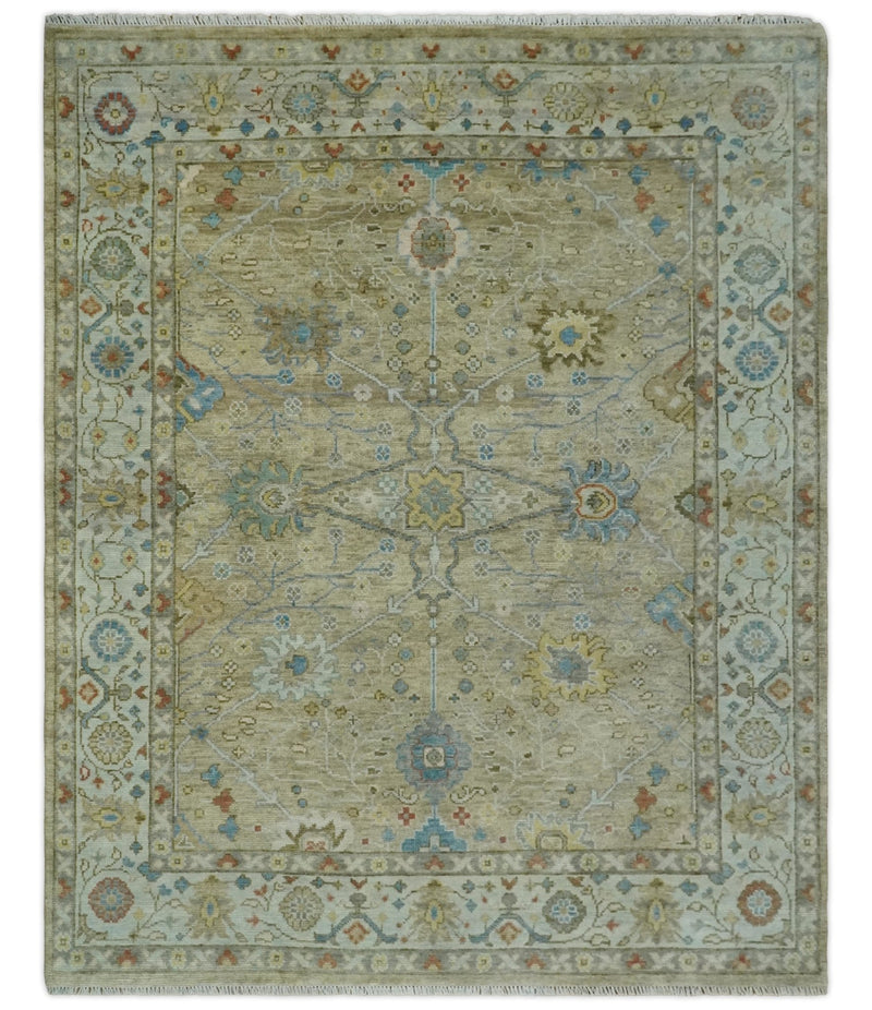 Hand Knotted 5x8, 6x9, 8x10, 9x12, 10x14 and 12x15 Beige, Ivory and Gray Traditional Persian Oushak Wool Rug | TRDCP899 - The Rug Decor