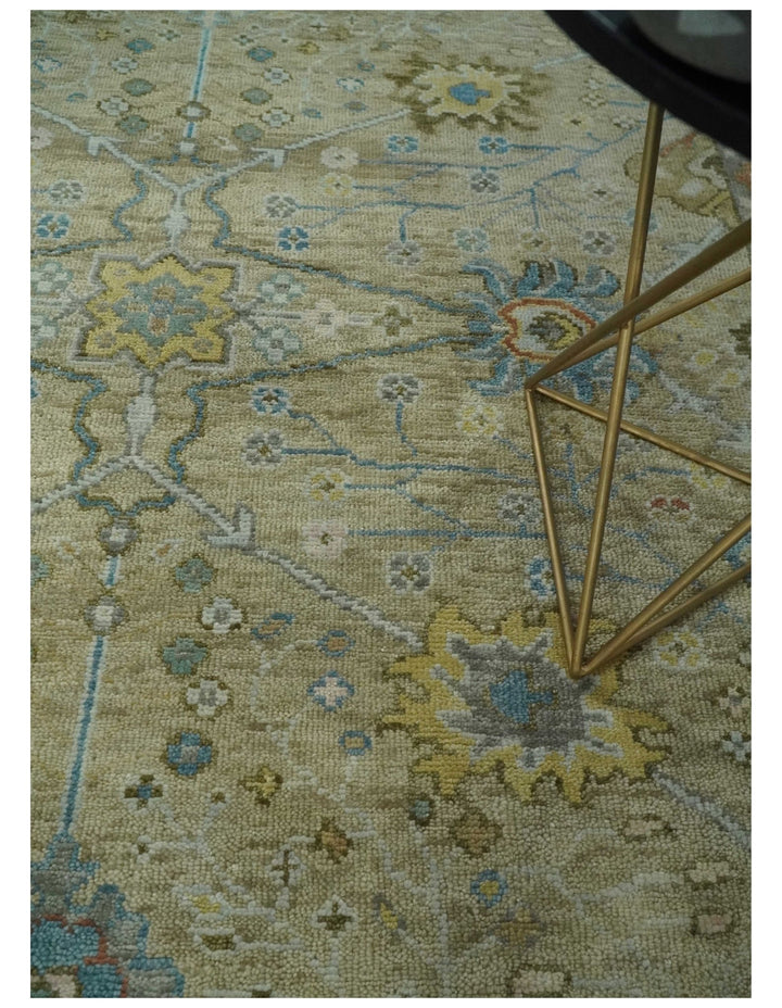 Hand Knotted 5x8, 6x9, 8x10, 9x12, 10x14 and 12x15 Beige, Ivory and Gray Traditional Persian Oushak Wool Rug | TRDCP899 - The Rug Decor