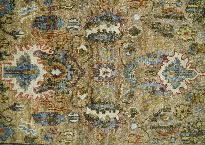 Hand Knotted 5x8, 6x9, 8x10, 9x12, 10x14 and 12x15 Brown and Ivory Traditional Vintage Persian Oushak Antique Wool Rug | TRDCP95858 - The Rug Decor