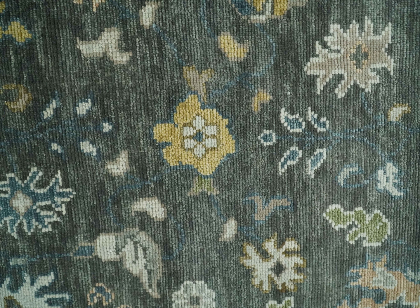 Hand Knotted 5x8, 6x9, 8x10, 9x12, 10x14 and 12x15 Charcoal and Ivory Traditional Persian Oushak Wool Rug | TRDCP1024810 - The Rug Decor