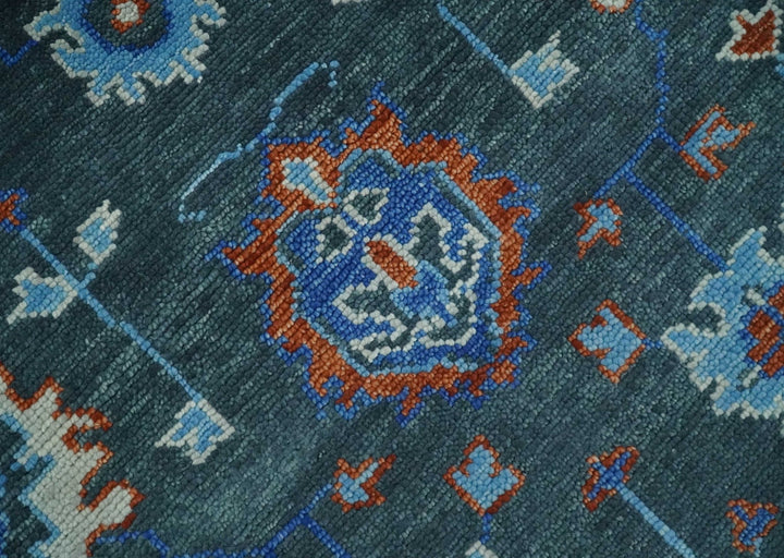 Hand Knotted 5x8, 6x9, 8x10, 9x12, 10x14 and 12x15 Charcoal, Blue and Ivory Traditional Persian Oushak Wool Rug | TRDCP1089 - The Rug Decor
