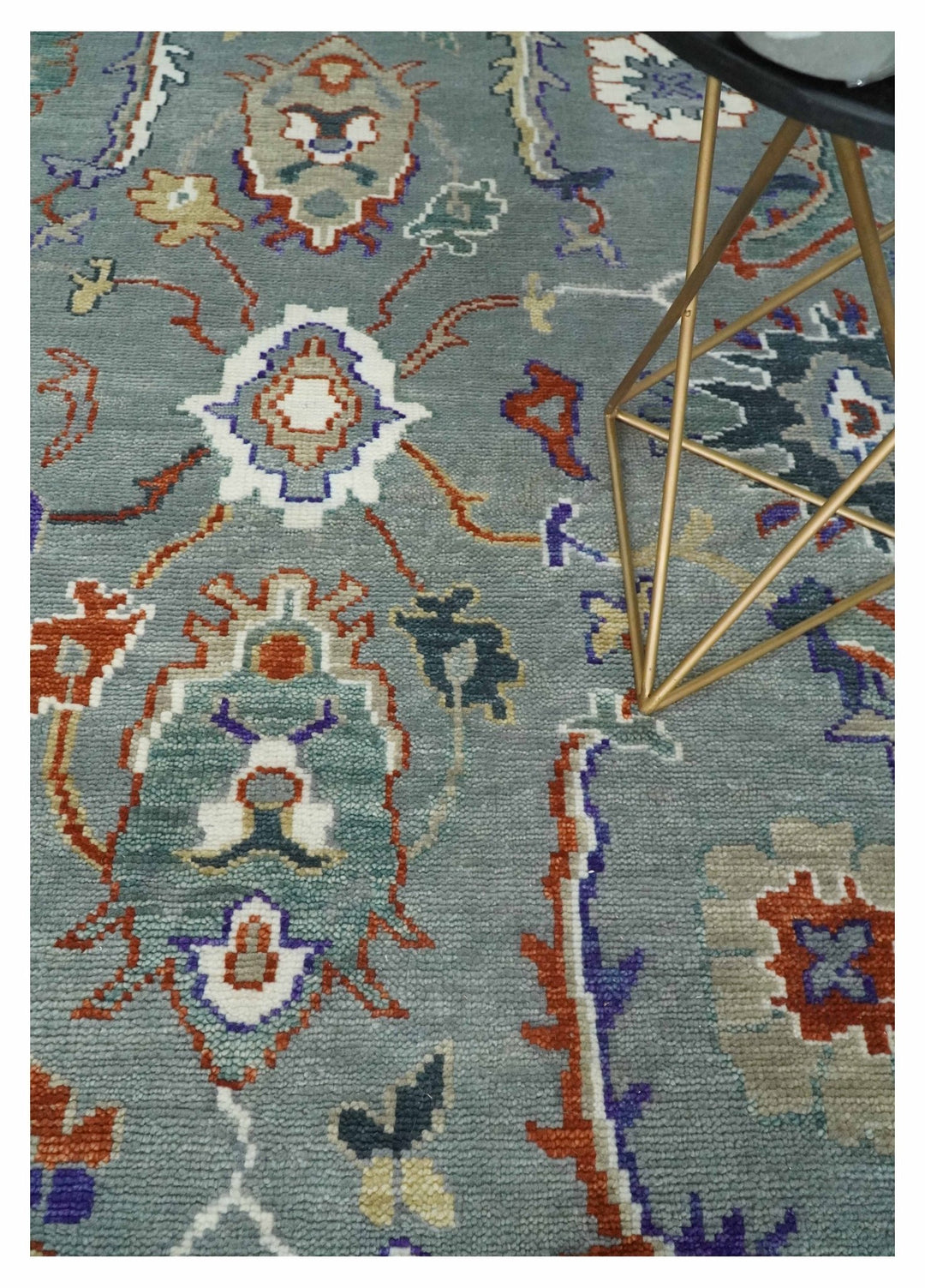 Hand Knotted 5x8, 6x9, 8x10, 9x12, 10x14 and 12x15 Gray and Ivory Traditional Persian Oushak Wool Rug | TRDCP1001912 - The Rug Decor