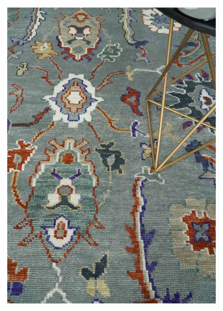 Hand Knotted 5x8, 6x9, 8x10, 9x12, 10x14 and 12x15 Gray and Ivory Traditional Persian Oushak Wool Rug | TRDCP1001912 - The Rug Decor