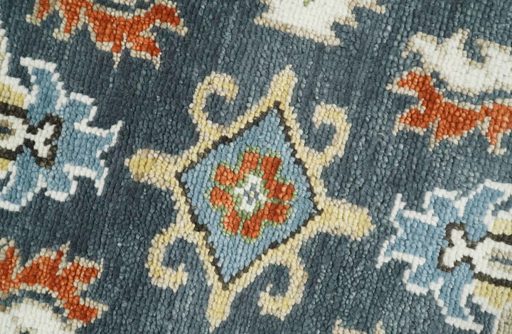 Hand Knotted 5x8, 6x9, 8x10, 9x12, 10x14 and 12x15 Teal, Blue and Ivory Traditional Persian Oushak Wool Rug | TRDCP726 - The Rug Decor