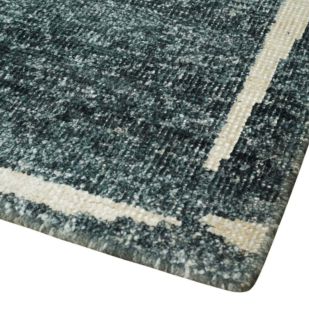 Hand Knotted 5x8 Charcoal, Beige and Olive Floral Persian made of Recycled Silk Area Rug | OP90 - The Rug Decor