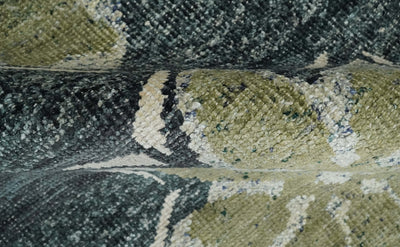 Hand Knotted 5x8 Charcoal, Beige and Olive Floral Persian made of Recycled Silk Area Rug | OP90 - The Rug Decor