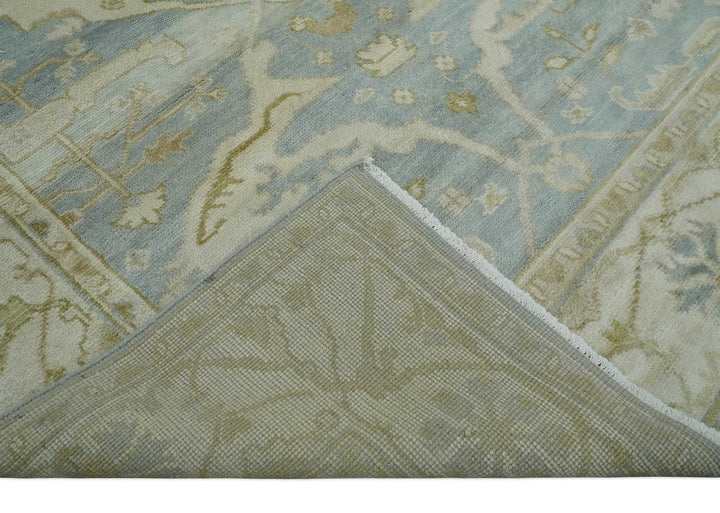 Hand Knotted 6x9 Oriental Oushak Turkish Style Silver and Beige Wool Area Rug - The Rug Decor