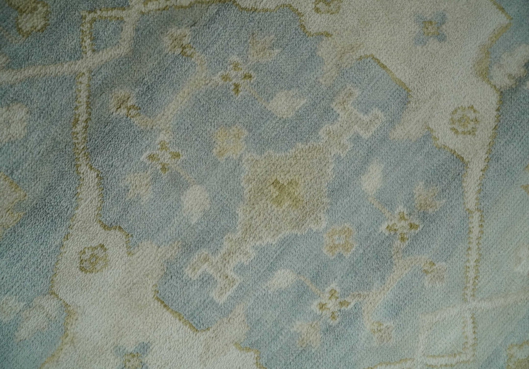 Hand Knotted 6x9 Oriental Oushak Turkish Style Silver and Beige Wool Area Rug - The Rug Decor