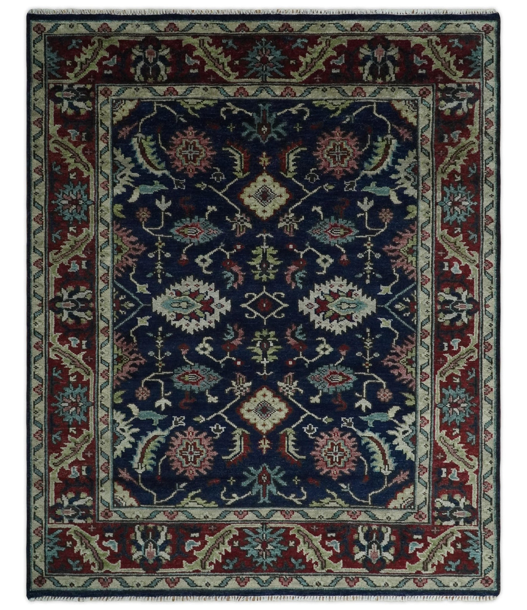 Hand Knotted 8x10, 9x12, 10x14 and 12x15 Black, Rust and Beige Antique Oushak Wool Area Rug | TRDCP1122 - The Rug Decor