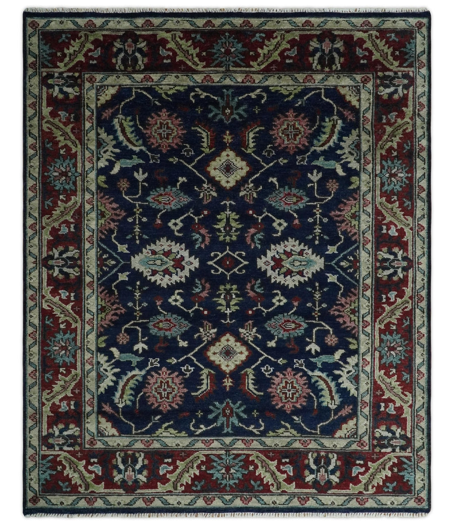 Hand Knotted 8x10, 9x12, 10x14 and 12x15 Black, Rust and Beige Antique Oushak Wool Area Rug | TRDCP1122 - The Rug Decor