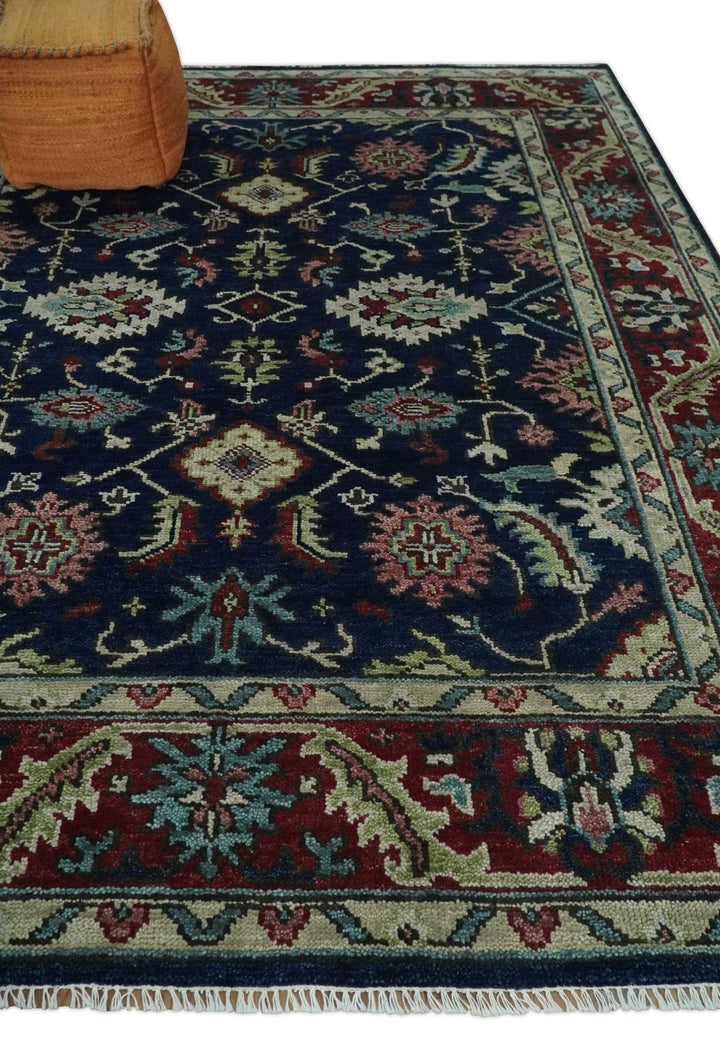 Hand Knotted 8x10, 9x12, 10x14 and 12x15 Black, Rust and Beige Antique Oushak Wool Area Rug | TRDCP1122 - The Rug Decor
