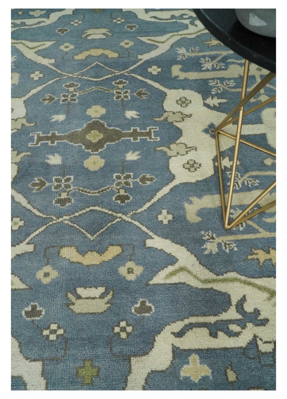 Hand Knotted 8x10 Antique Style Oriental Oushak Gray, Ivory and Beige Wool Area Rug - The Rug Decor