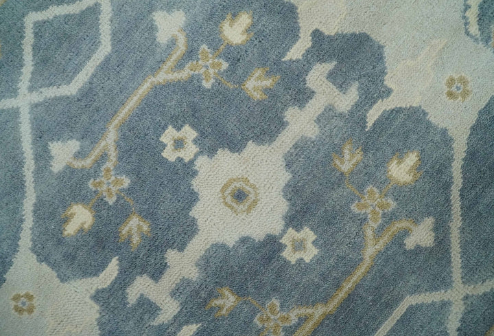 Hand Knotted 8x10 antique style Oriental Oushak Gray, Ivory and Beige Wool Area Rug - The Rug Decor