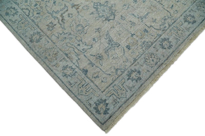 Hand Knotted 8x10 Beige and Silver Traditional Oxidized Textured Low Pile Wool Rug | TRD2278810 - The Rug Decor