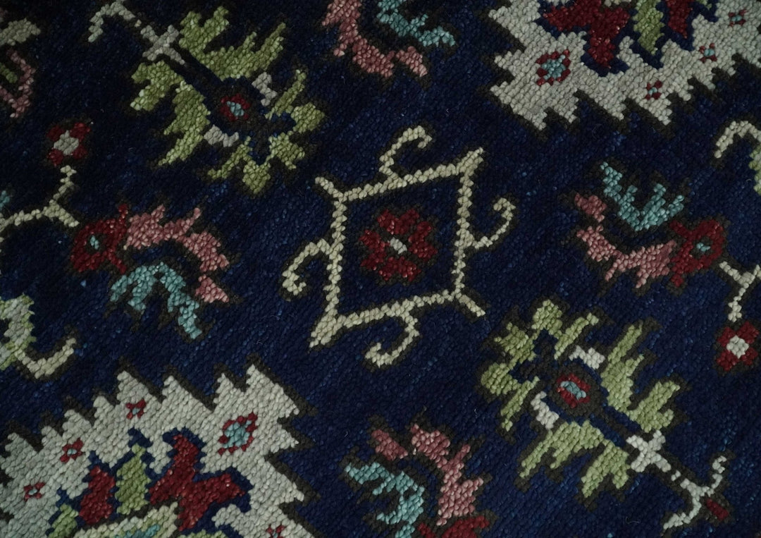Hand Knotted 8x10 Black, Rust and Beige Antique Oushak Wool Area Rug - The Rug Decor