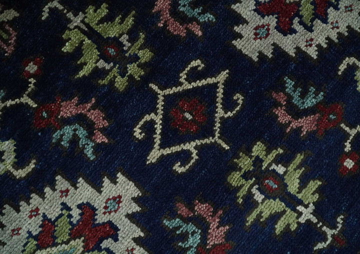 Hand Knotted 8x10 Black, Rust and Beige Antique Oushak Wool Area Rug - The Rug Decor
