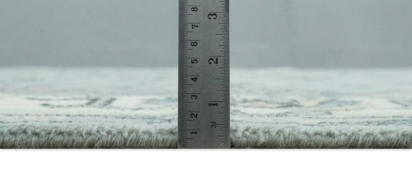 Hand Knotted 8x10 Blue and Ivory Traditional Oushak Persian Wool Area Rug | TRDCP1151810 - The Rug Decor