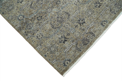 Hand Knotted 8x10 Brown Traditional Oxidized Textured Low Pile Wool Rug | TRD2132810 - The Rug Decor