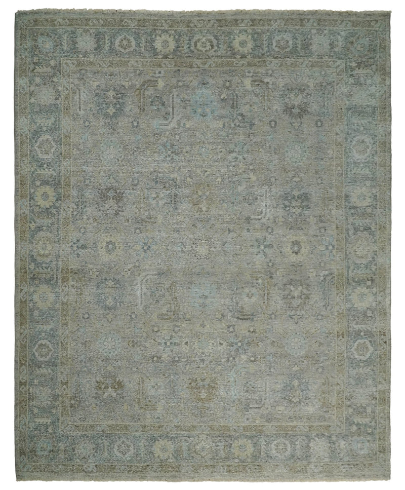 Hand Knotted 8x10 Brown Traditional Oxidized Textured Low Pile Wool Rug | TRD2254810 - The Rug Decor