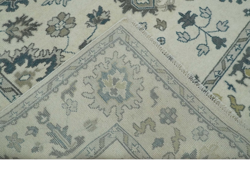 Hand Knotted 8x10 Ivory, Blue and Gray Traditional Vintage Persian Style Antique Wool Rug | TRDCP821810 - The Rug Decor