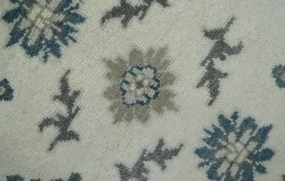 Hand Knotted 8x10 Ivory, Blue and Gray Traditional Vintage Persian Style Antique Wool Rug | TRDCP821810 - The Rug Decor