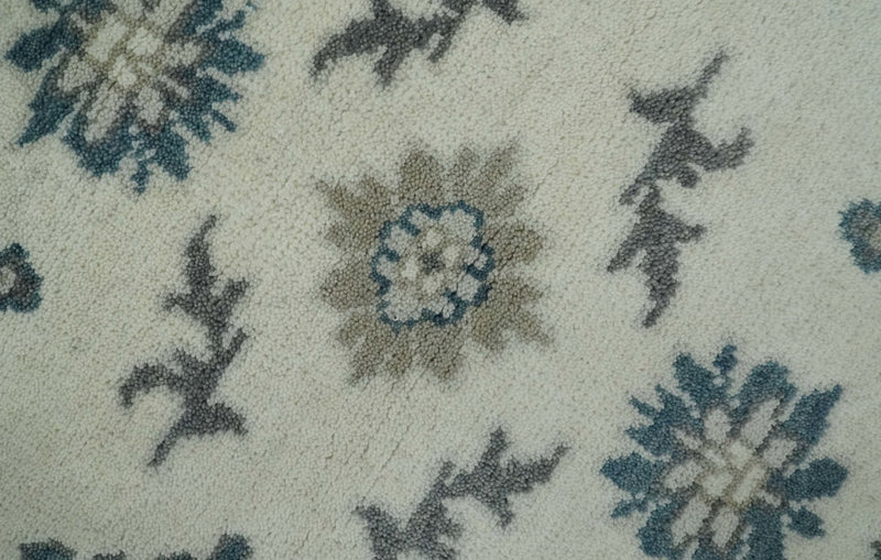 Hand Knotted 8x10 Ivory, Blue and Gray Traditional Vintage Persian Style Antique Wool Rug | TRDCP821810 - The Rug Decor