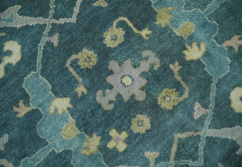 Hand Knotted 8x10 Oriental Oushak Gray and Blue Wool Area Rug | TRDCP140810 - The Rug Decor