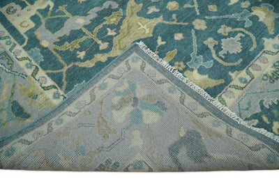 Hand Knotted 8x10 Oriental Oushak Gray and Blue Wool Area Rug | TRDCP140810 - The Rug Decor