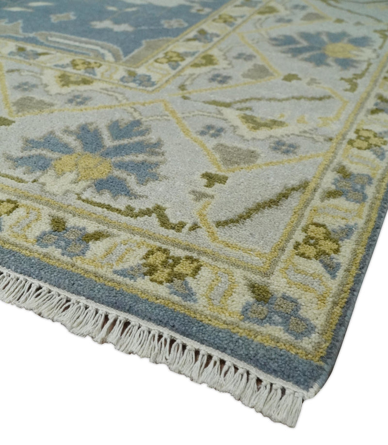 Hand Knotted 8x10 Oriental Oushak Gray, Ivory and Beige Wool Area Rug | TRDCP1106810 - The Rug Decor