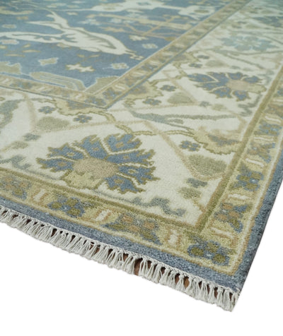 Hand Knotted 8x10 Oriental Oushak Gray, Ivory and Beige Wool Area Rug | TRDCP1169810 - The Rug Decor