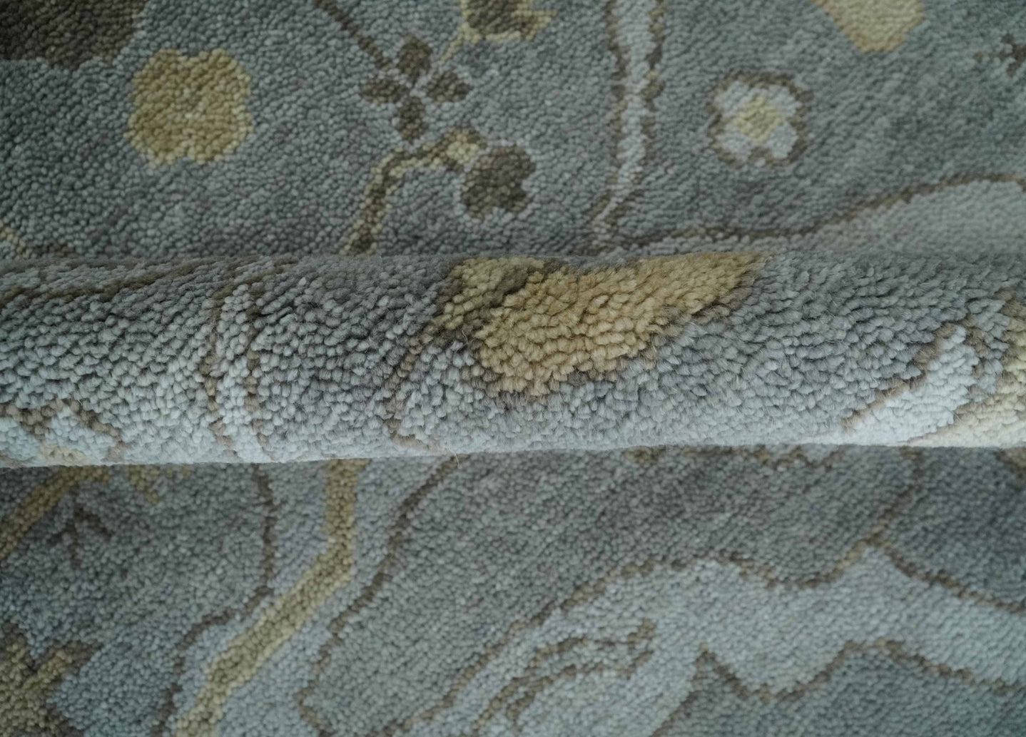 Hand Knotted 8x10 Oriental Oushak Silver and Beige Wool Area Rug | TRDCP1198810 - The Rug Decor